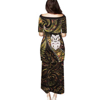 New Zealand Aotearoa Puletasi Maori Wheku Paua Shell Glitter Gold