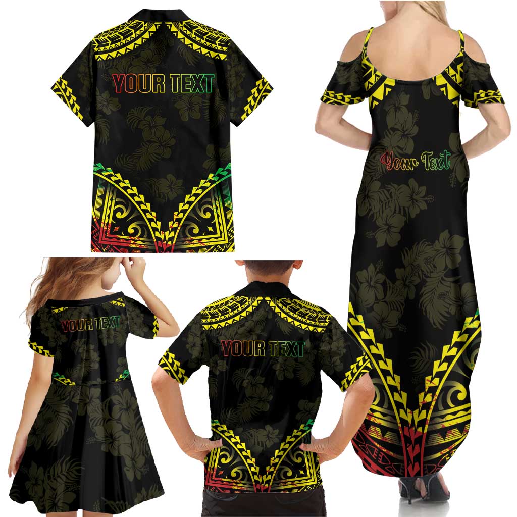 Aloha Tropical Palm Trees Family Matching Summer Maxi Dress and Hawaiian Shirt Reggae Polynesian Pattern LT05 - Polynesian Pride