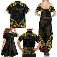 Aloha Tropical Palm Trees Family Matching Summer Maxi Dress and Hawaiian Shirt Reggae Polynesian Pattern LT05 - Polynesian Pride