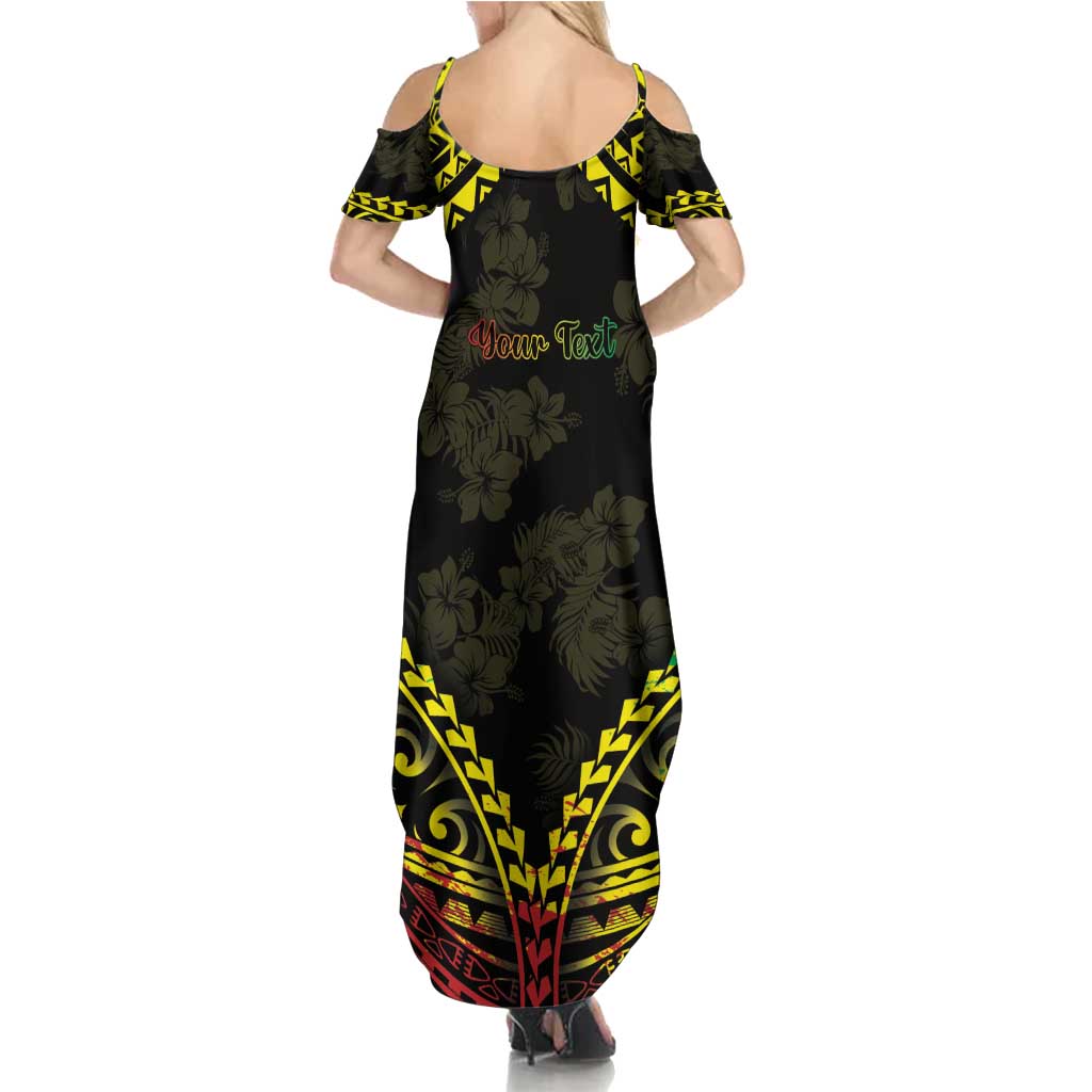 Aloha Tropical Palm Trees Family Matching Summer Maxi Dress and Hawaiian Shirt Reggae Polynesian Pattern LT05 - Polynesian Pride