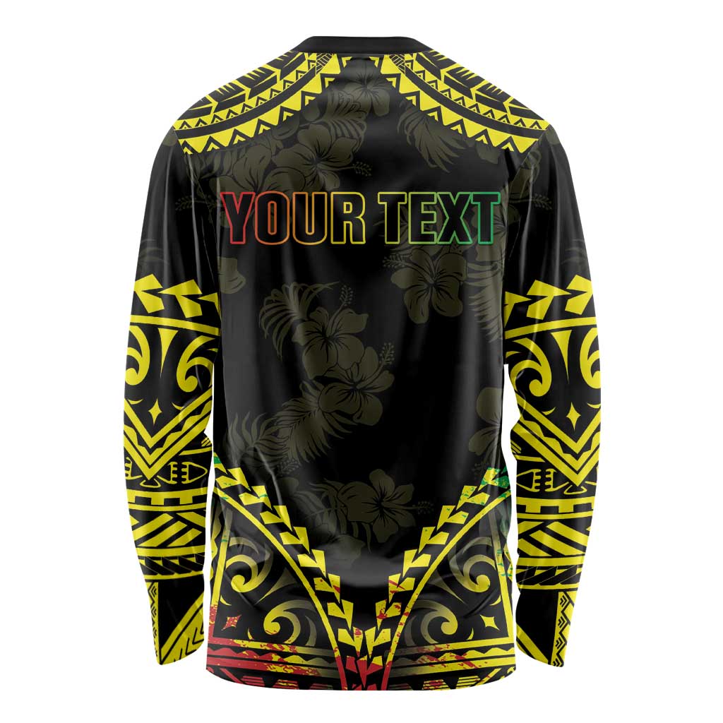 Aloha Tropical Palm Trees Long Sleeve Shirt Reggae Polynesian Pattern