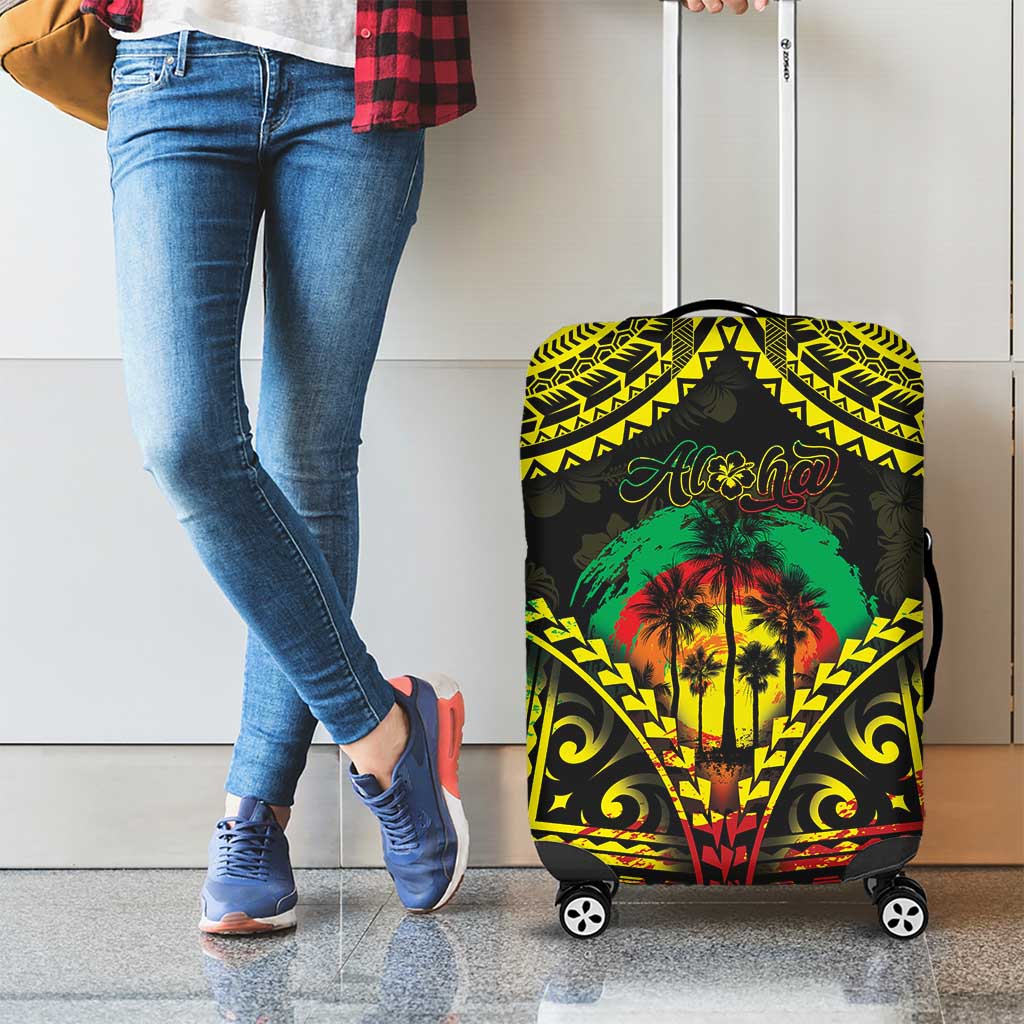 Aloha Tropical Palm Trees Luggage Cover Reggae Polynesian Pattern LT05 - Polynesian Pride