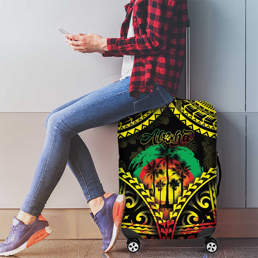 Aloha Tropical Palm Trees Luggage Cover Reggae Polynesian Pattern LT05 - Polynesian Pride
