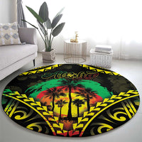 Aloha Tropical Palm Trees Round Carpet Reggae Polynesian Pattern LT05 - Polynesian Pride