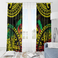 Aloha Tropical Palm Trees Window Curtain Reggae Polynesian Pattern