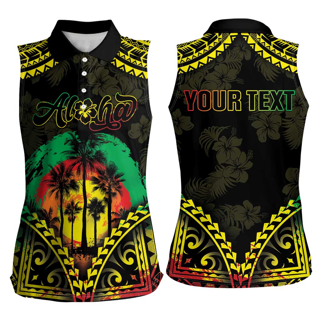 Aloha Tropical Palm Trees Women Sleeveless Polo Shirt Reggae Polynesian Pattern LT05 - Polynesian Pride