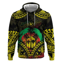 Aloha Tropical Palm Trees Zip Hoodie Reggae Polynesian Pattern LT05 Pullover Hoodie Black - Polynesian Pride