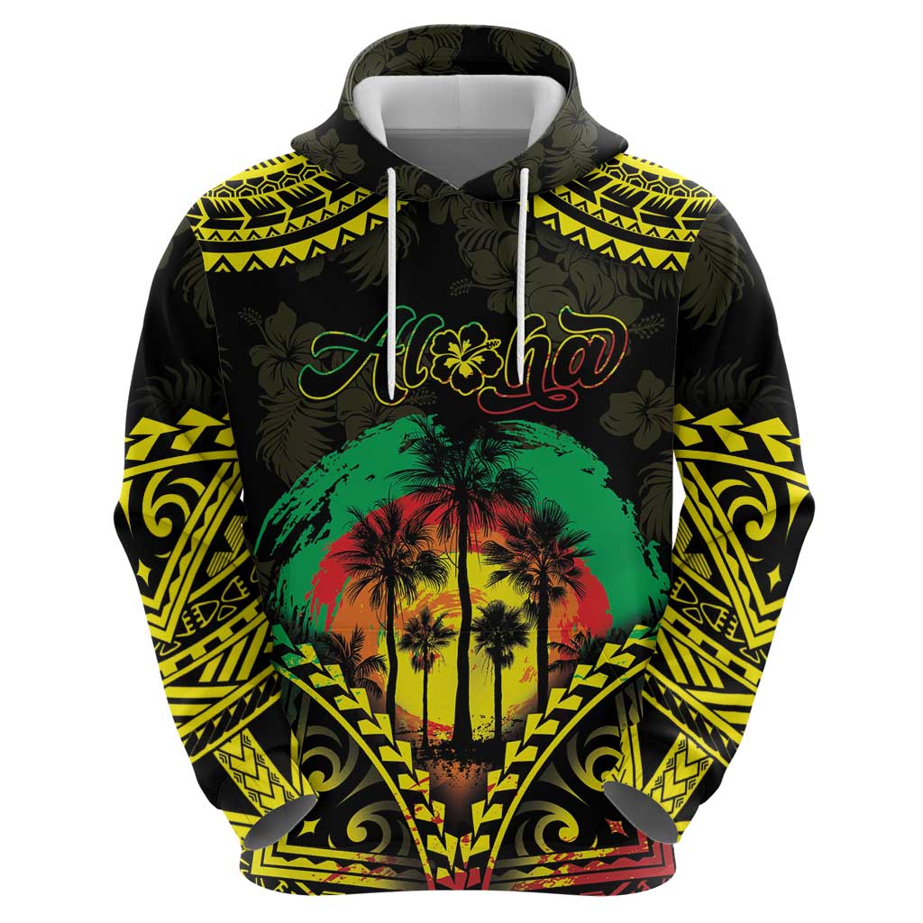 Aloha Tropical Palm Trees Zip Hoodie Reggae Polynesian Pattern LT05 - Polynesian Pride