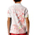 Polynesia Hammerhead Shark Kid Polo Shirt Tropical Flowers Tribal Pattern Peach