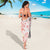Polynesia Hammerhead Shark Sarong Tropical Flowers Tribal Pattern Peach