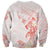 Polynesia Hammerhead Shark Sweatshirt Tropical Flowers Tribal Pattern Peach