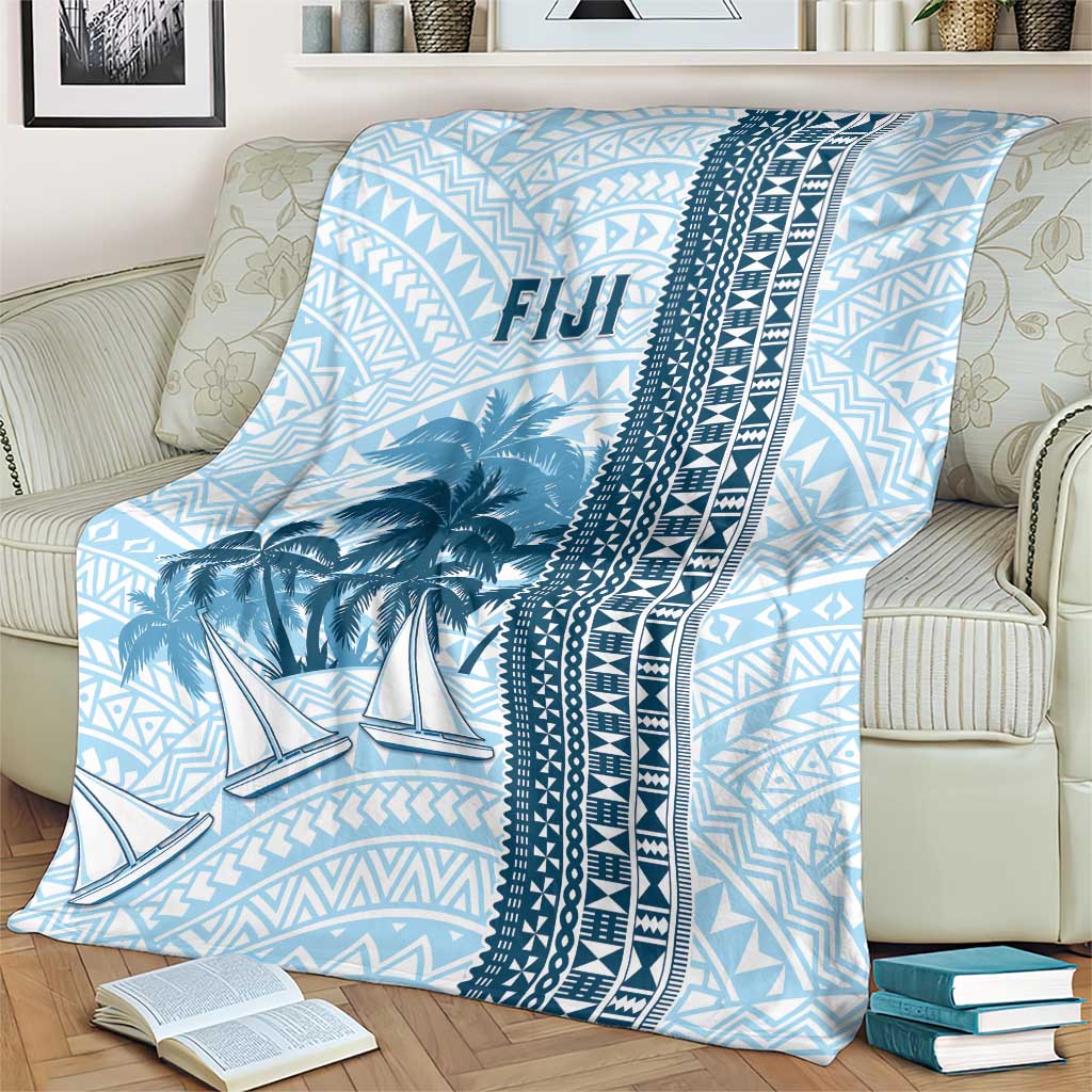 Fiji Regatta Blanket Palm Tree Tapa Pattern - Polynesian Pride