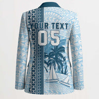 Custom Fiji Regatta Blazer Palm Tree Tapa Pattern - Polynesian Pride