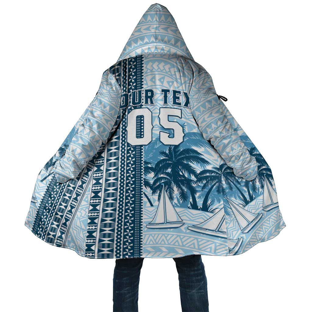 Custom Fiji Regatta Cloak Palm Tree Tapa Pattern - Polynesian Pride