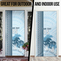 Fiji Regatta Door Cover Palm Tree Tapa Pattern - Polynesian Pride