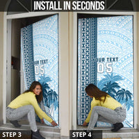 Fiji Regatta Door Cover Palm Tree Tapa Pattern - Polynesian Pride