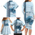 Custom Fiji Regatta Family Matching Long Sleeve Bodycon Dress and Hawaiian Shirt Palm Tree Tapa Pattern - Polynesian Pride