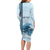 Custom Fiji Regatta Family Matching Long Sleeve Bodycon Dress and Hawaiian Shirt Palm Tree Tapa Pattern - Polynesian Pride
