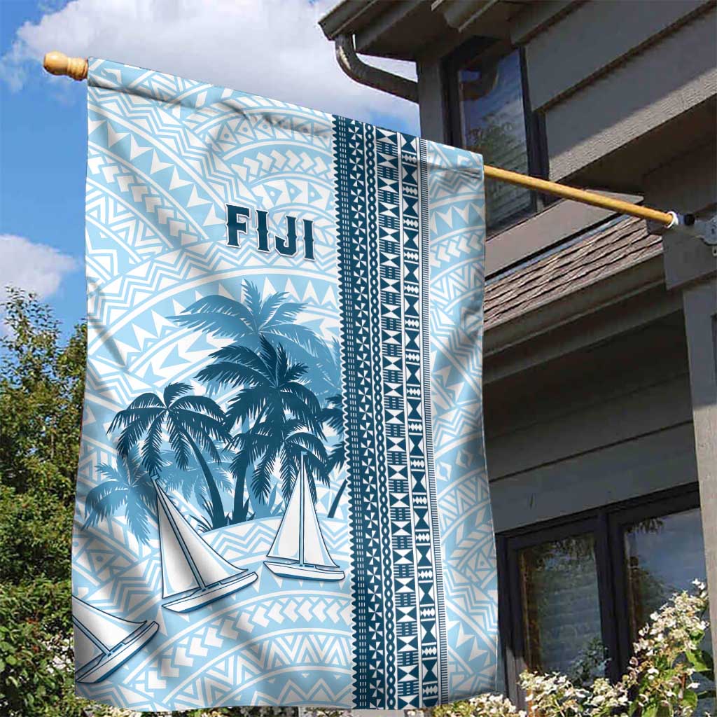 Fiji Regatta Garden Flag Palm Tree Tapa Pattern - Polynesian Pride