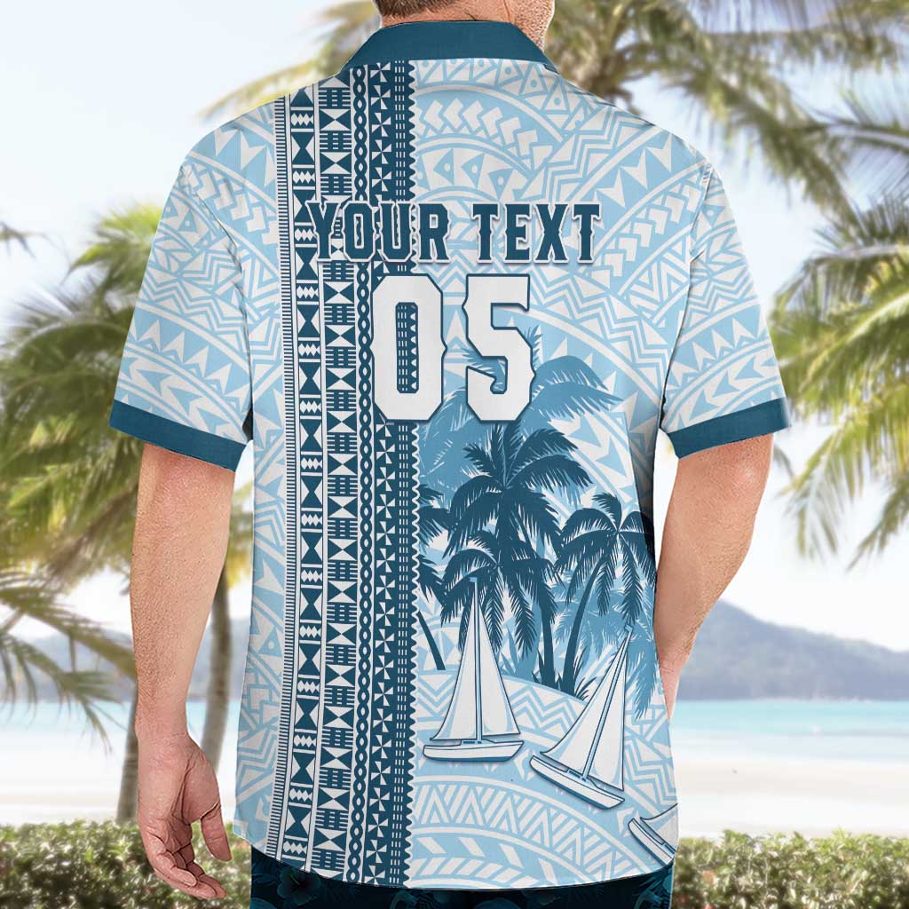 Custom Fiji Regatta Hawaiian Shirt Palm Tree Tapa Pattern - Polynesian Pride