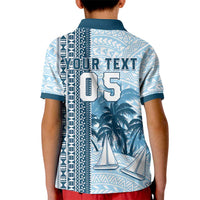 Custom Fiji Regatta Kid Polo Shirt Palm Tree Tapa Pattern LT05 - Polynesian Pride