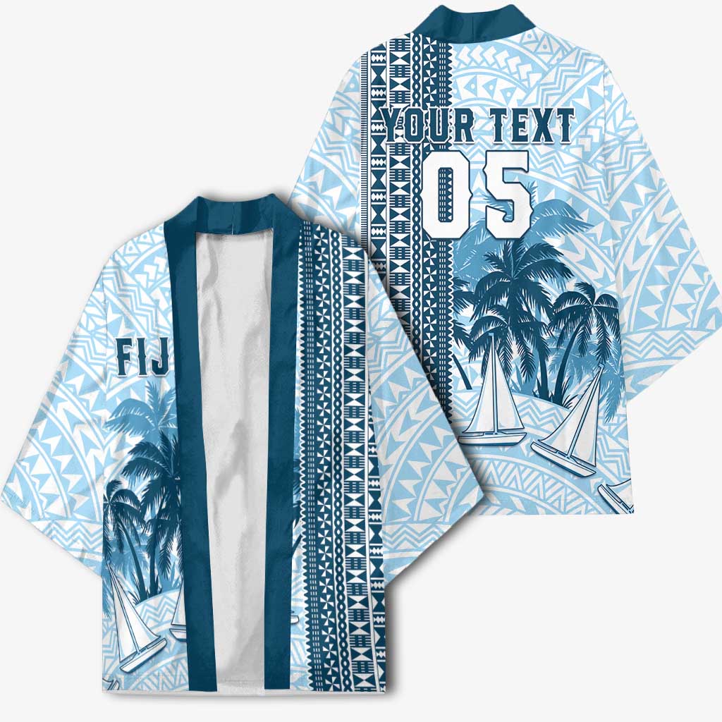 Custom Fiji Regatta Kimono Palm Tree Tapa Pattern - Polynesian Pride