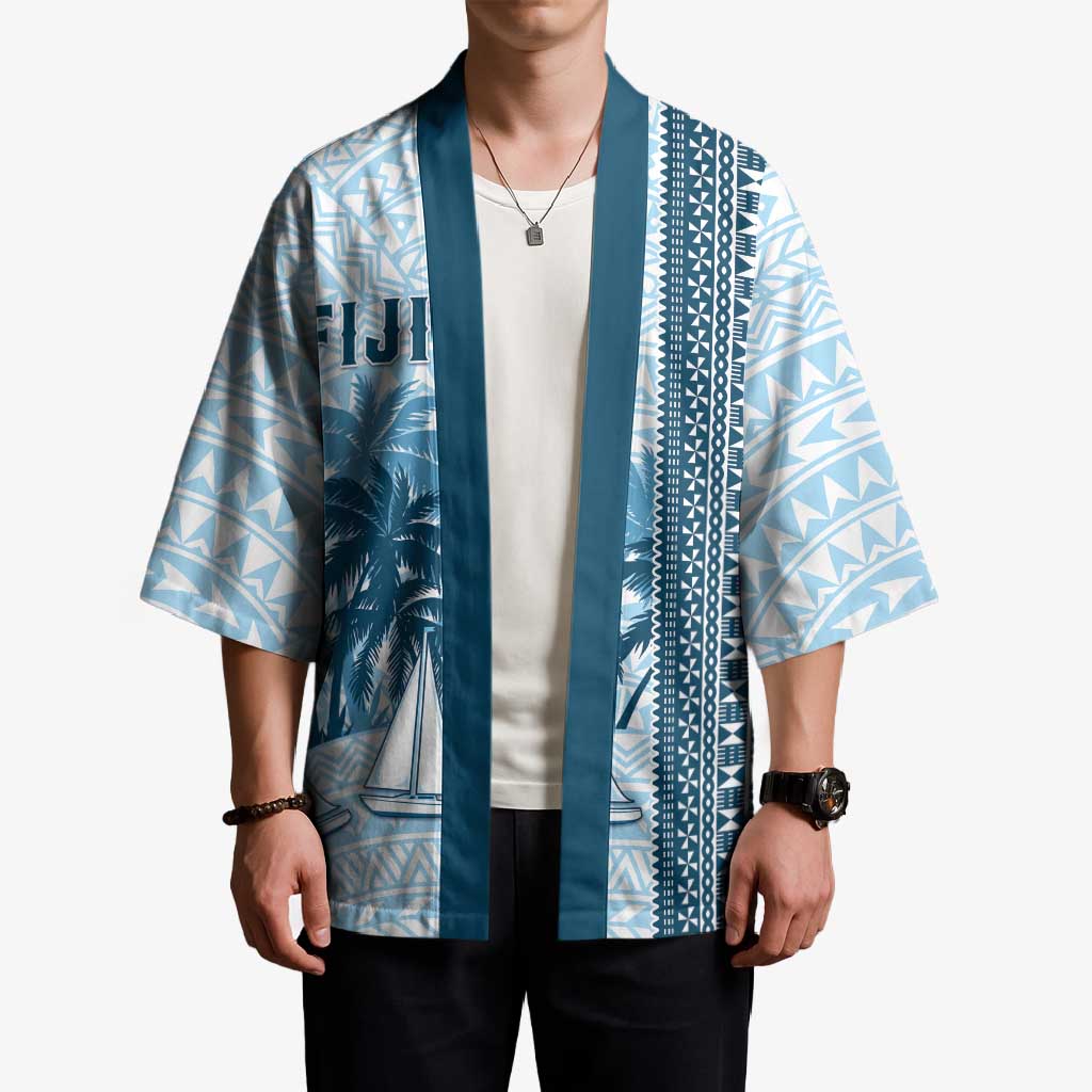 Custom Fiji Regatta Kimono Palm Tree Tapa Pattern - Polynesian Pride