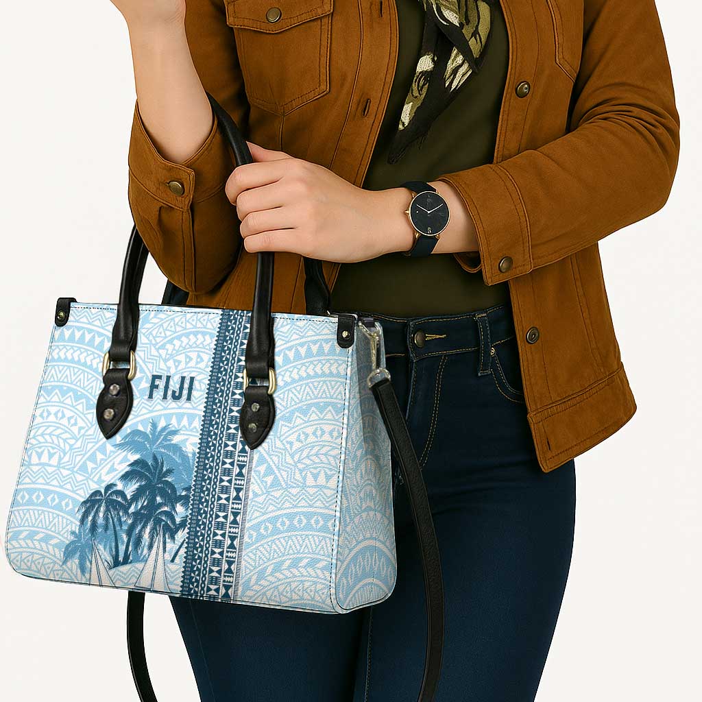 Fiji Regatta Leather Bag Palm Tree Tapa Pattern - Polynesian Pride