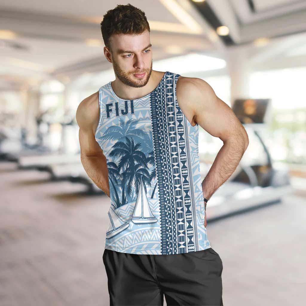 Custom Fiji Regatta Men Tank Top Palm Tree Tapa Pattern - Polynesian Pride