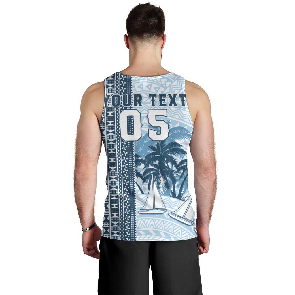 Custom Fiji Regatta Men Tank Top Palm Tree Tapa Pattern - Polynesian Pride