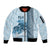 Custom Fiji Regatta Sleeve Zip Bomber Jacket Palm Tree Tapa Pattern - Polynesian Pride
