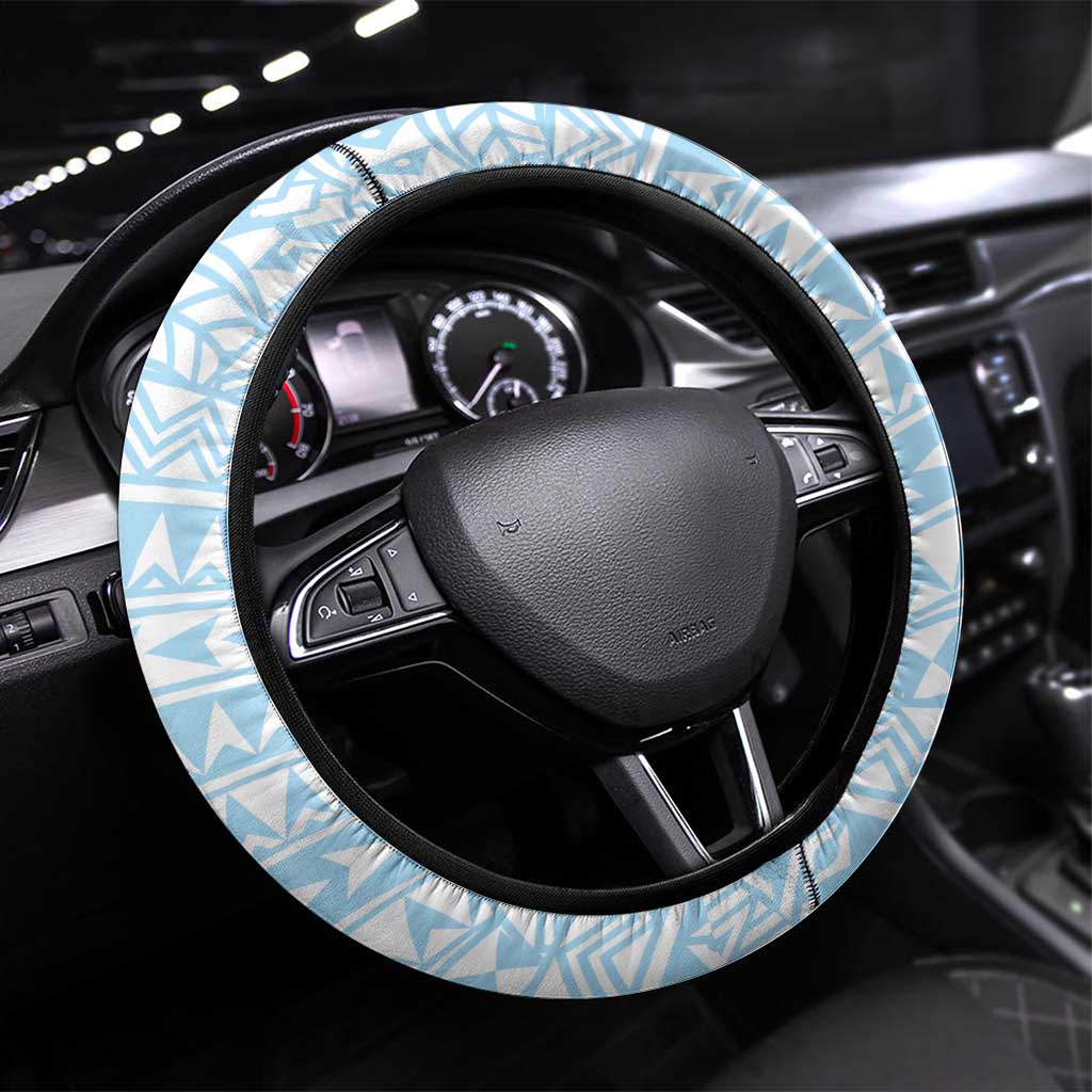 Fiji Regatta Steering Wheel Cover Palm Tree Tapa Pattern - Polynesian Pride
