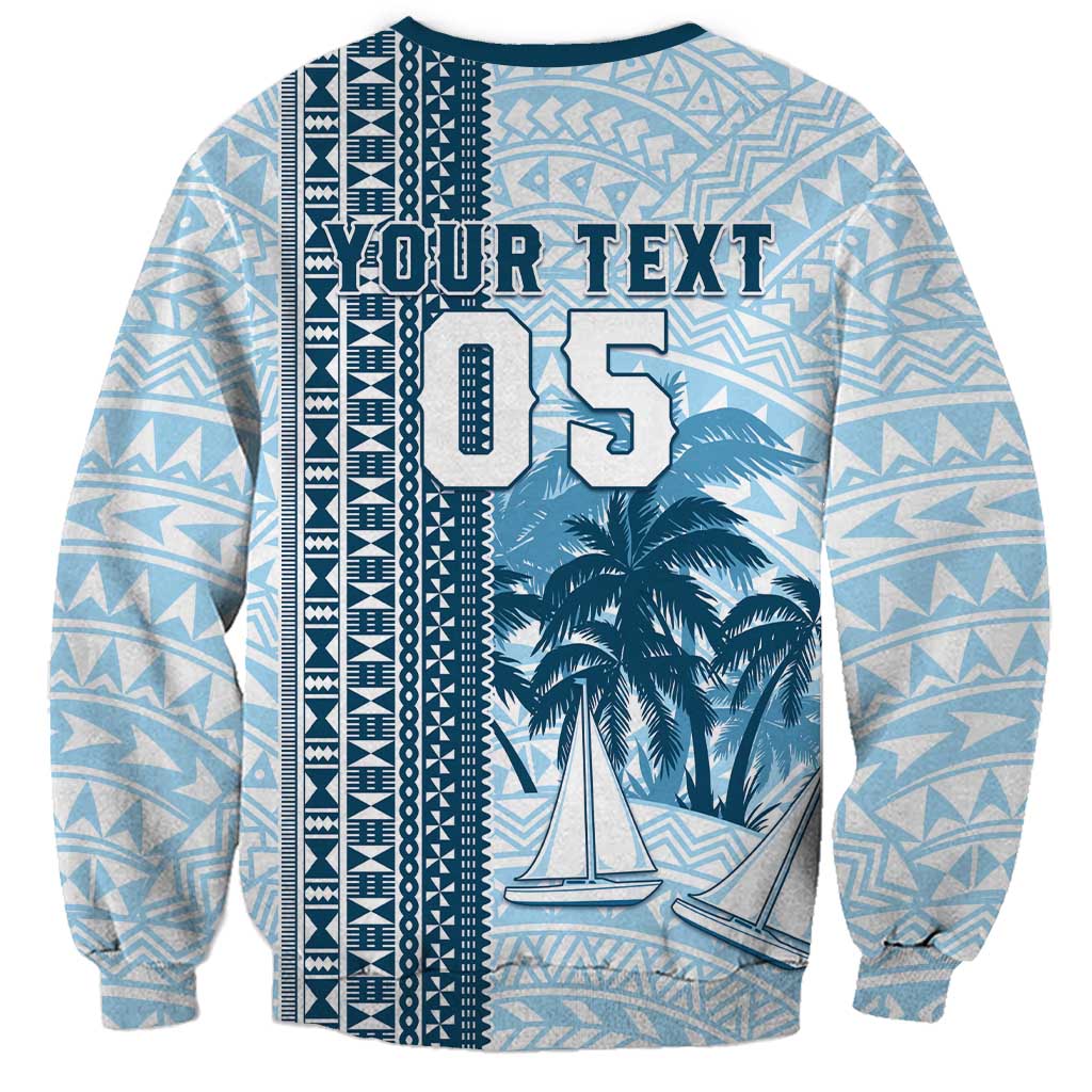 Custom Fiji Regatta Sweatshirt Palm Tree Tapa Pattern LT05 - Polynesian Pride