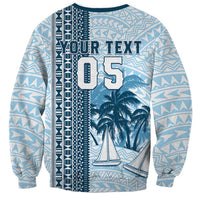 Custom Fiji Regatta Sweatshirt Palm Tree Tapa Pattern LT05 - Polynesian Pride