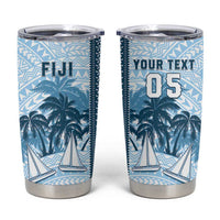 Custom Fiji Regatta Tumbler Cup Palm Tree Tapa Pattern - Polynesian Pride