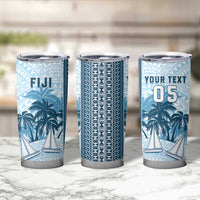 Custom Fiji Regatta Tumbler Cup Palm Tree Tapa Pattern - Polynesian Pride