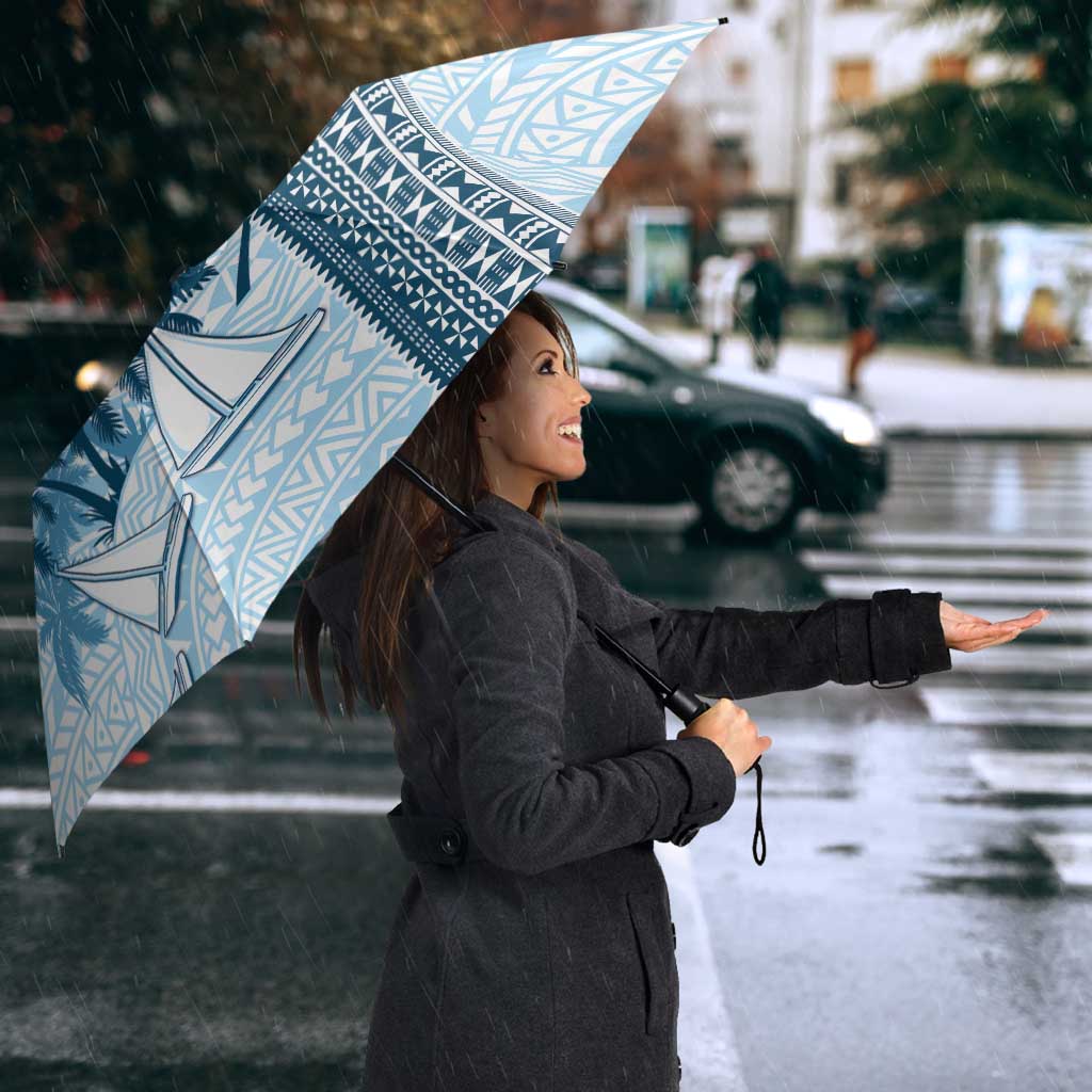 Fiji Regatta Umbrella Palm Tree Tapa Pattern - Polynesian Pride