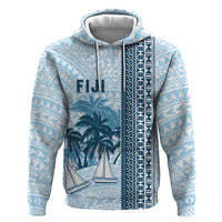 Custom Fiji Regatta Zip Hoodie Palm Tree Tapa Pattern - Polynesian Pride
