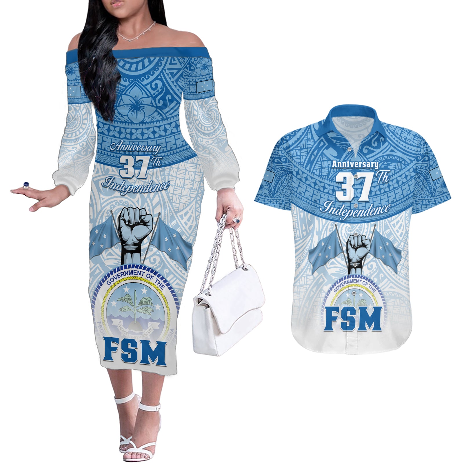 personalized-federated-states-of-micronesia-couples-matching-off-the-shoulder-long-sleeve-dress-and-hawaiian-shirt-happy-37th-independence-anniversary