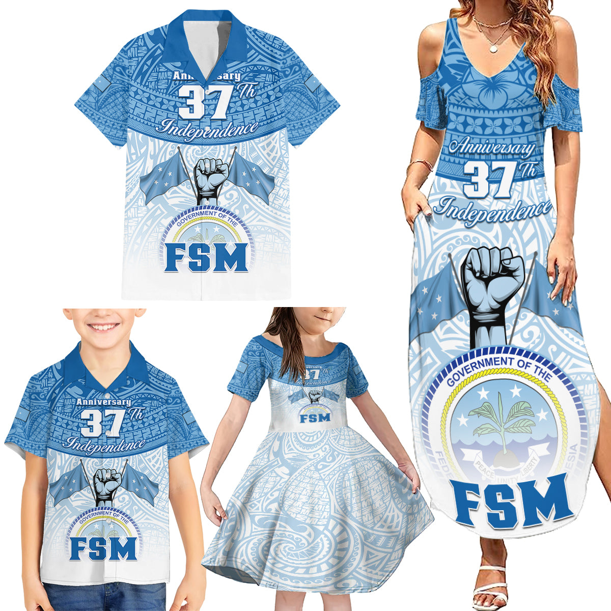 personalized-federated-states-of-micronesia-family-matching-summer-maxi-dress-and-hawaiian-shirt-happy-37th-independence-anniversary