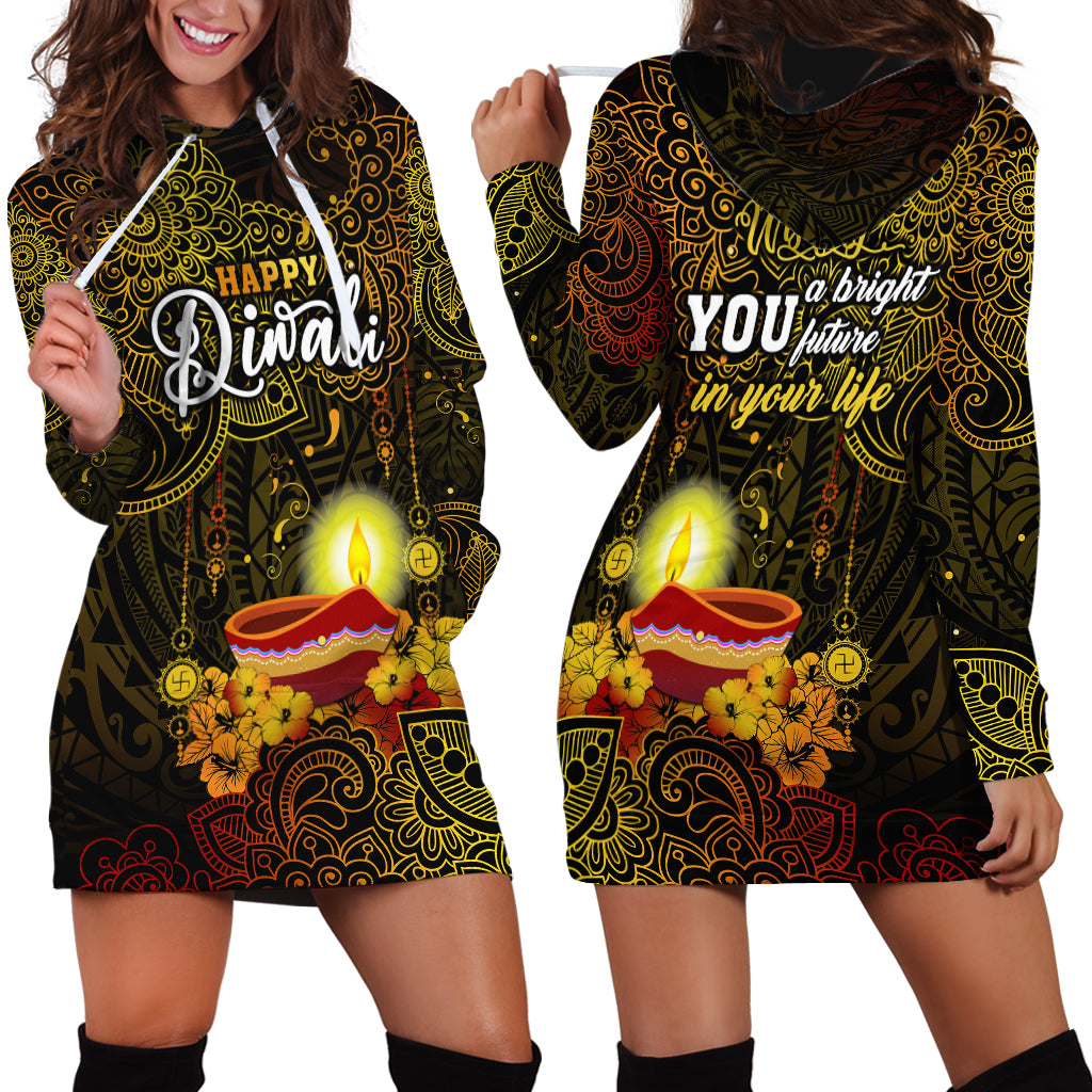 happy-diwali-festival-hoodie-dress-diya-lamp-hibiscus-polynesian-pattern