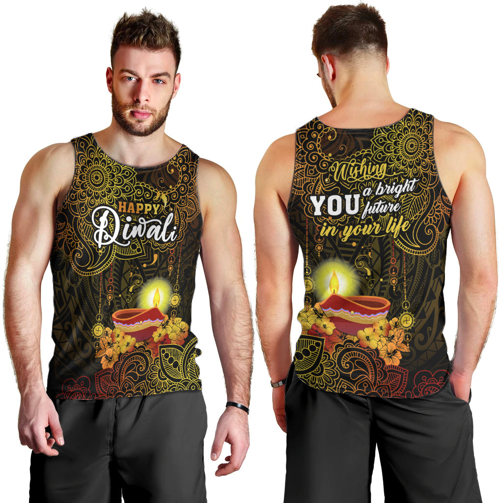 happy-diwali-festival-men-tank-top-diya-lamp-hibiscus-polynesian-pattern