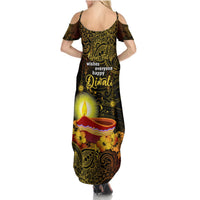 personalized-happy-diwali-festival-summer-maxi-dress-diya-lamp-hibiscus-polynesian-pattern