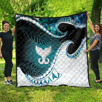Aotearoa New Zealand Quilt Maori Wera Paua Shell Teal Glitter