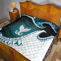 Aotearoa New Zealand Quilt Maori Wera Paua Shell Teal Glitter