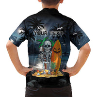 Personalised Hawaii Halloween Kid Hawaiian Shirt Hallowaiian Skeleton Surf