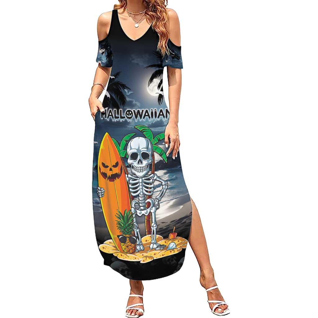 skeleton maxi dress Personalised Hawaii Halloween Summer Maxi Dress Hallowaiian Skeleton S