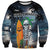 Personalised Hawaii Halloween Sweatshirt Hallowaiian Skeleton Surf