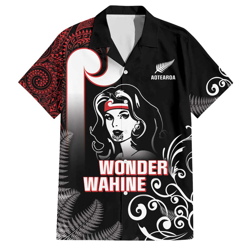 New Zealand Aotearoa Mana Wahine Hawaiian Shirt LT05 Black - Polynesian Pride