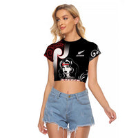 New Zealand Aotearoa Mana Wahine Raglan Cropped T Shirt